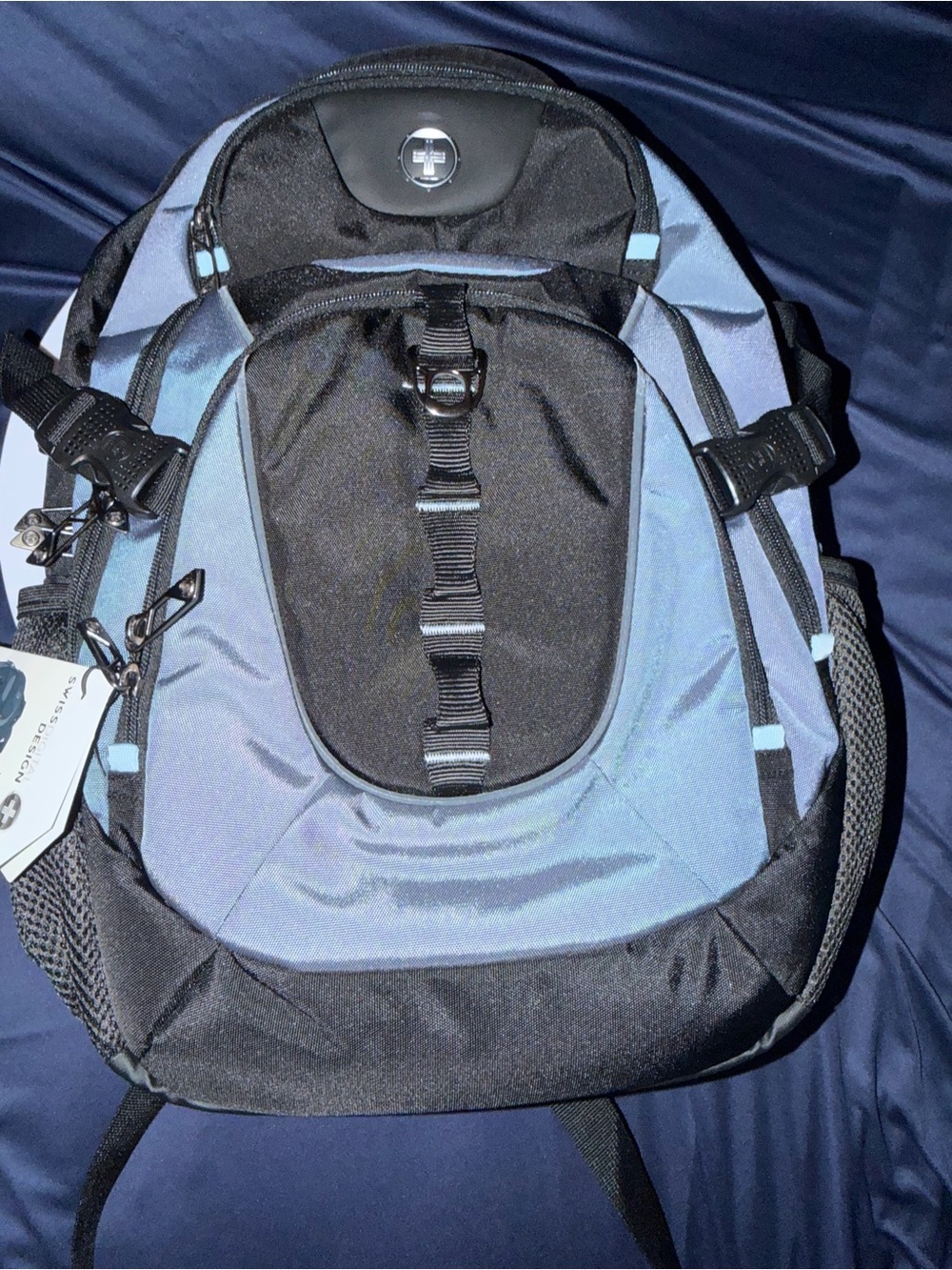 NWT Swiss Tech Light Blue and Black Men’s Backpack, 31L